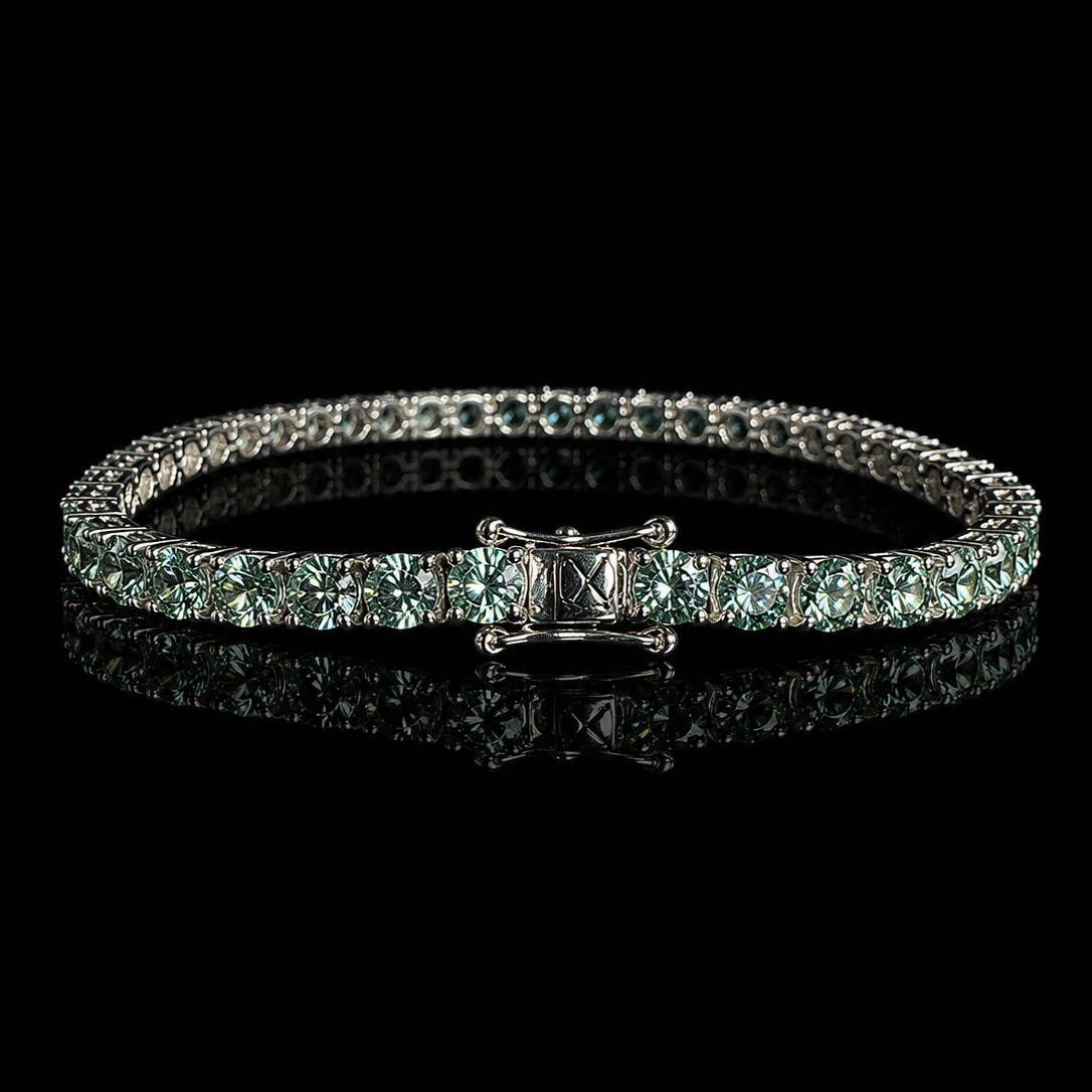 pulsera tennis blue green 3 mm