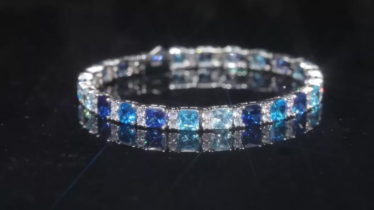 Pulsera cuadrada azul